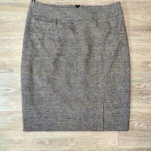 Melanie Lyne Gray Herringbone Pencil Skirt sz 14